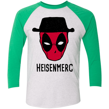 T-Shirts Heather White/Envy / X-Small Heisenmerc Men's Triblend 3/4 Sleeve