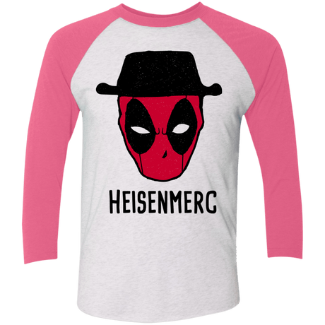 T-Shirts Heather White/Vintage Pink / X-Small Heisenmerc Men's Triblend 3/4 Sleeve