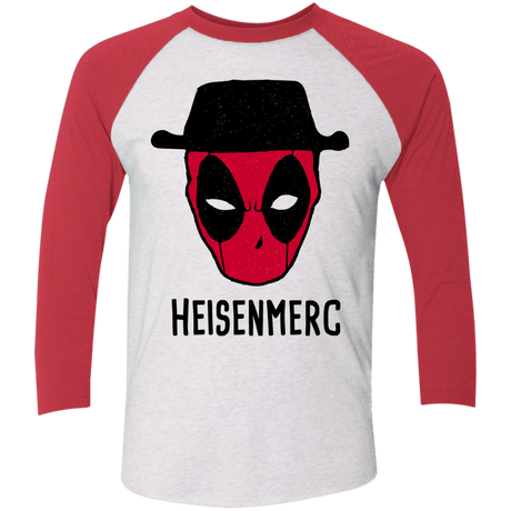 T-Shirts Heather White/Vintage Red / X-Small Heisenmerc Men's Triblend 3/4 Sleeve