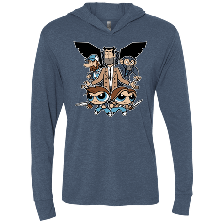 T-Shirts Indigo / X-Small Hell and Back Boys Triblend Long Sleeve Hoodie Tee