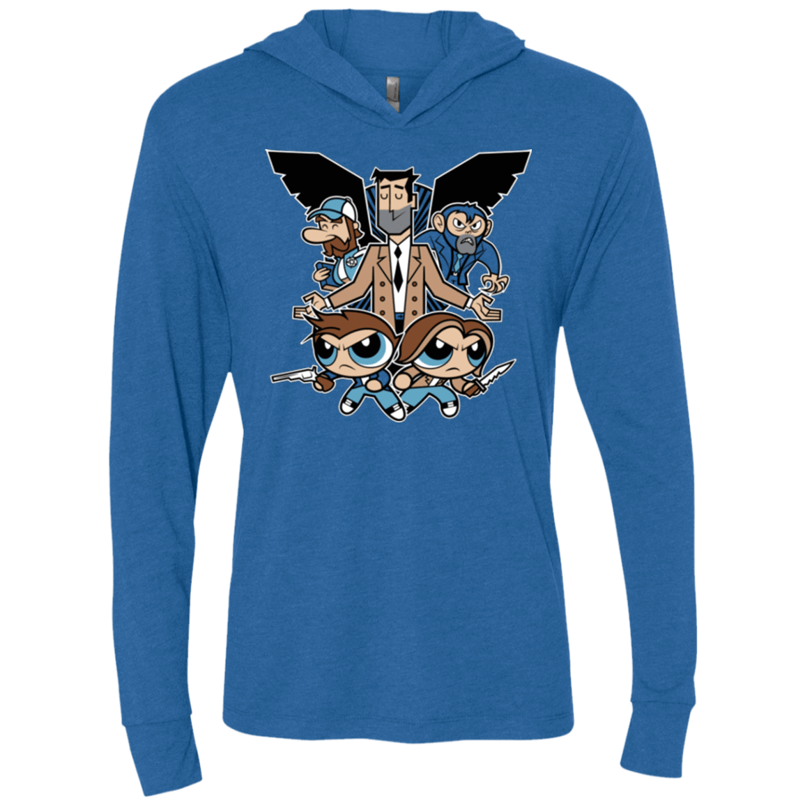 T-Shirts Vintage Royal / X-Small Hell and Back Boys Triblend Long Sleeve Hoodie Tee