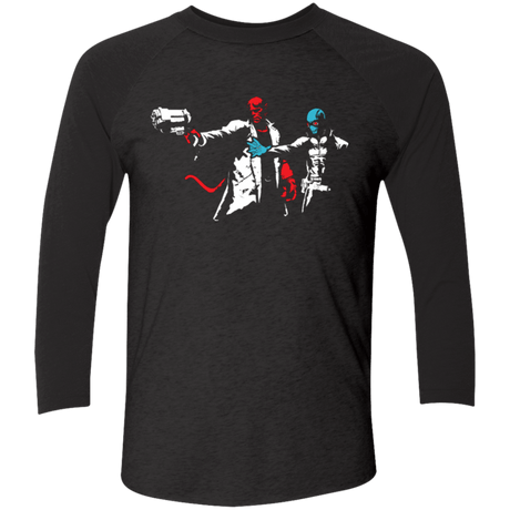 T-Shirts Vintage Black/Vintage Black / X-Small Hell Fiction Men's Triblend 3/4 Sleeve