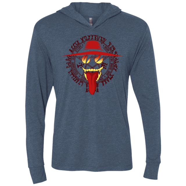 T-Shirts Indigo / X-Small Hell Yeah Triblend Long Sleeve Hoodie Tee