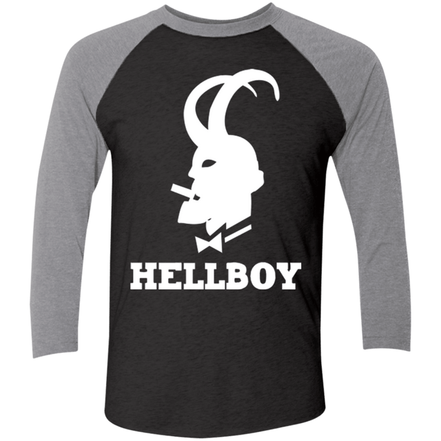 T-Shirts Vintage Black/Premium Heather / X-Small Hellboy Men's Triblend 3/4 Sleeve