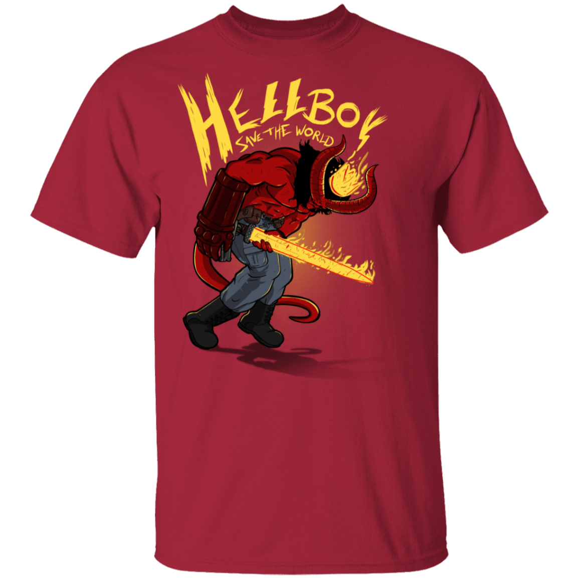 T-Shirts Cardinal / S Hellboy Save The World T-Shirt