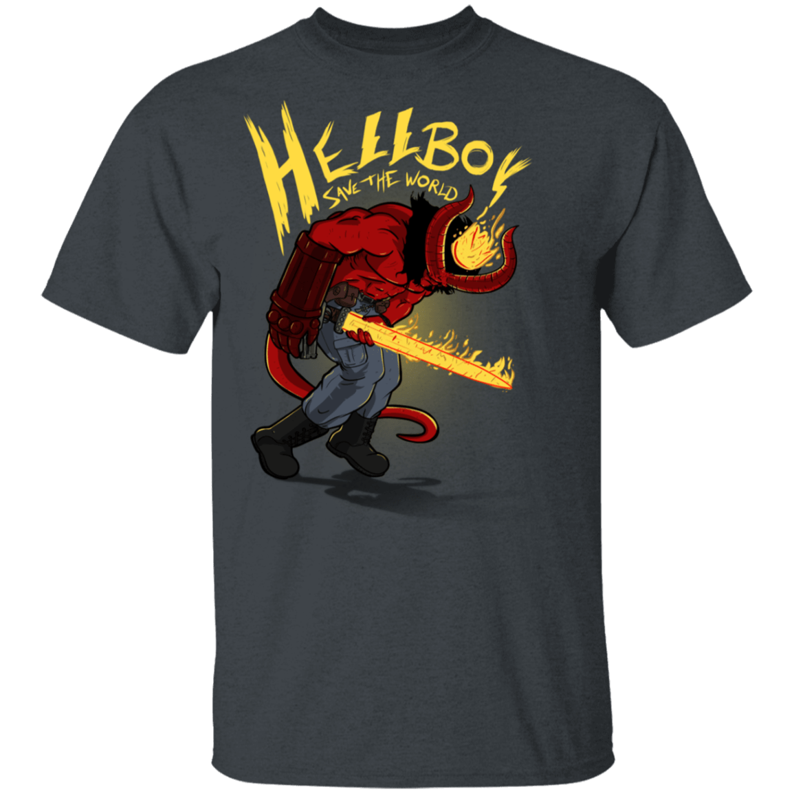 T-Shirts Dark Heather / S Hellboy Save The World T-Shirt