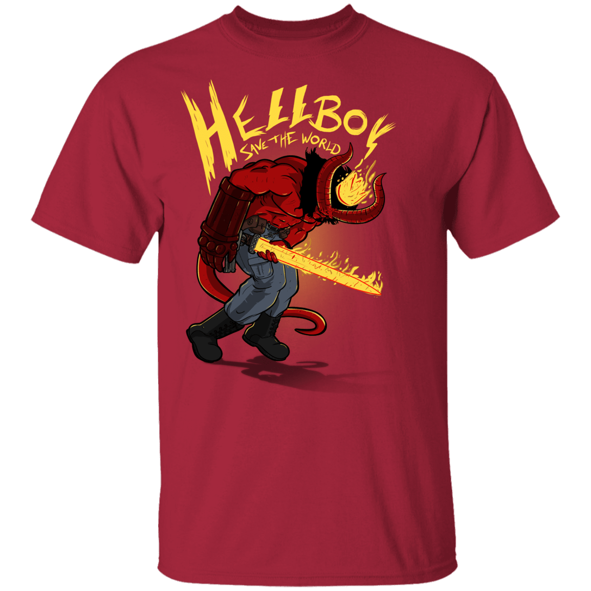 T-Shirts Cardinal / YXS Hellboy Save The World Youth T-Shirt