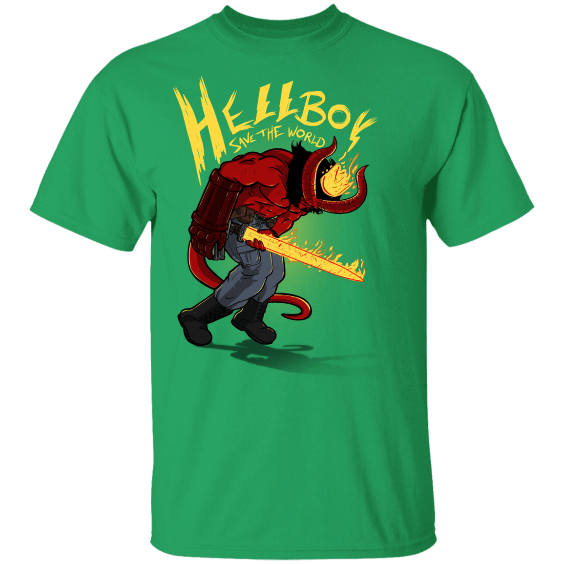 T-Shirts Irish Green / YXS Hellboy Save The World Youth T-Shirt