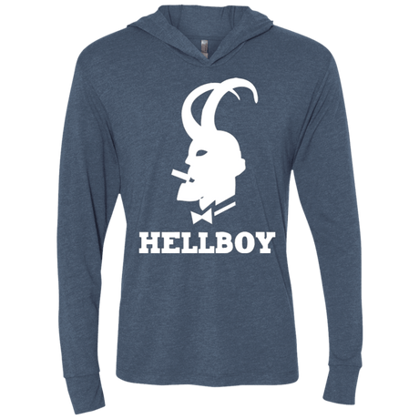 T-Shirts Indigo / X-Small Hellboy Triblend Long Sleeve Hoodie Tee
