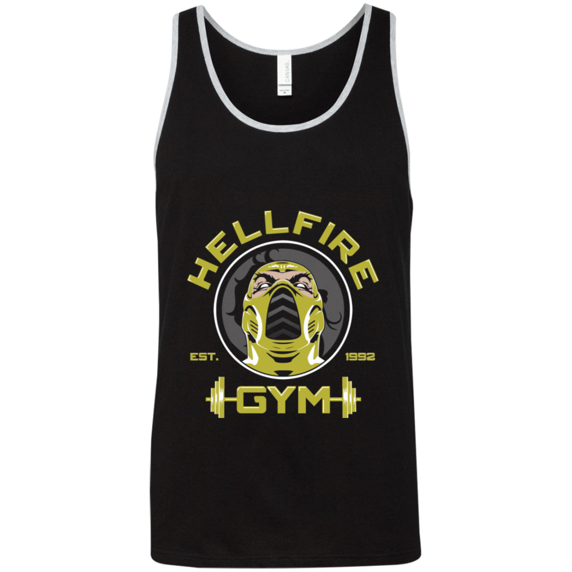 T-Shirts Black/Athletic Heather / X-Small Hellfire Gym Unisex Premium Tank Top