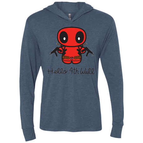 T-Shirts Indigo / X-Small Hello 4th Wall Triblend Long Sleeve Hoodie Tee