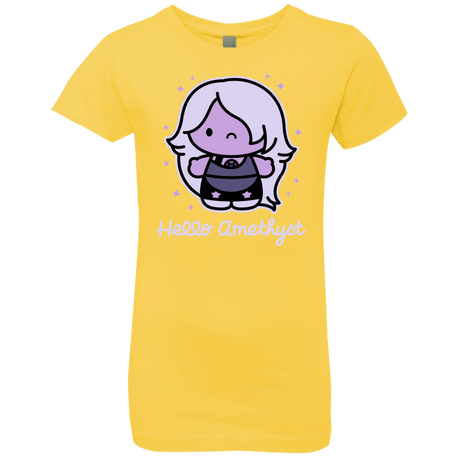 T-Shirts Vibrant Yellow / YXS Hello Amethyst Girls Premium T-Shirt