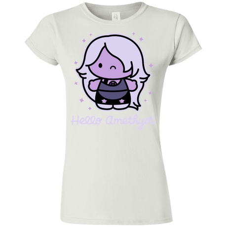 T-Shirts White / S Hello Amethyst Junior Slimmer-Fit T-Shirt