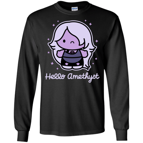 T-Shirts Black / S Hello Amethyst Men's Long Sleeve T-Shirt