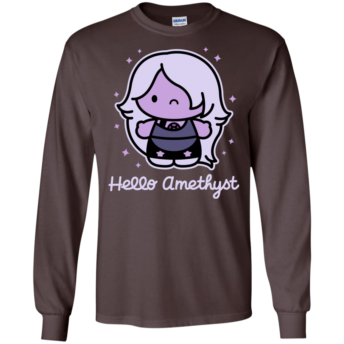 T-Shirts Dark Chocolate / S Hello Amethyst Men's Long Sleeve T-Shirt