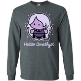 T-Shirts Dark Heather / S Hello Amethyst Men's Long Sleeve T-Shirt