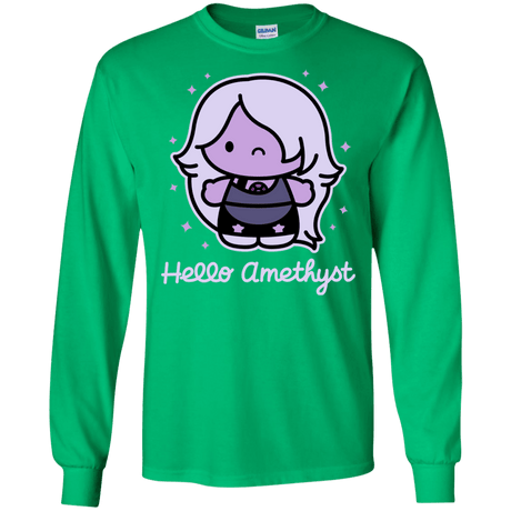 T-Shirts Irish Green / S Hello Amethyst Men's Long Sleeve T-Shirt