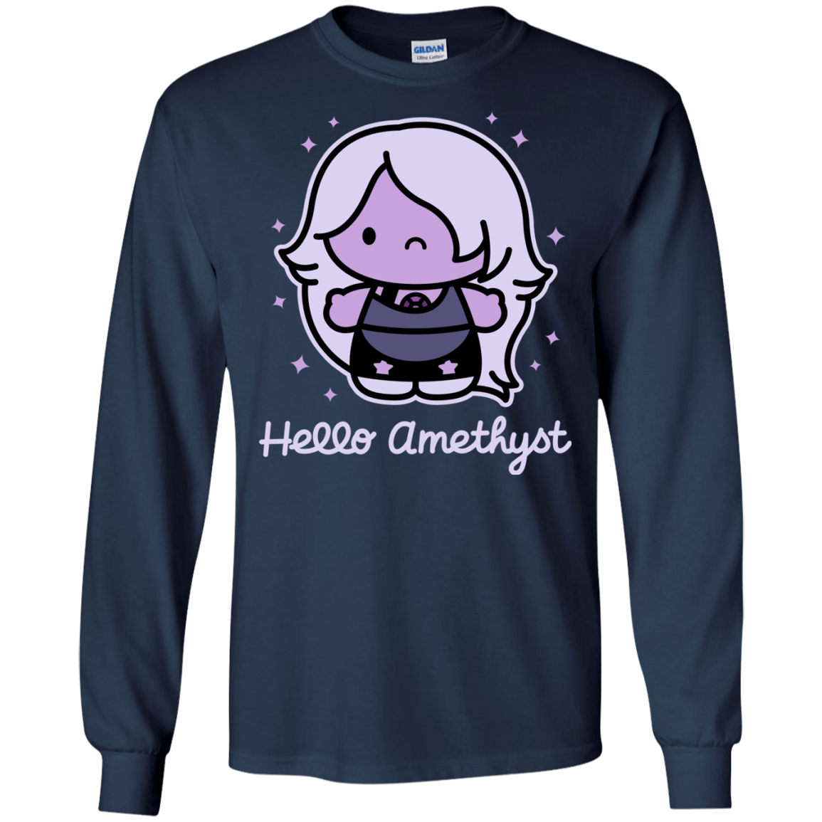 T-Shirts Navy / S Hello Amethyst Men's Long Sleeve T-Shirt