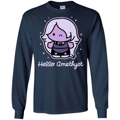 T-Shirts Navy / S Hello Amethyst Men's Long Sleeve T-Shirt