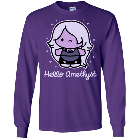 T-Shirts Purple / S Hello Amethyst Men's Long Sleeve T-Shirt