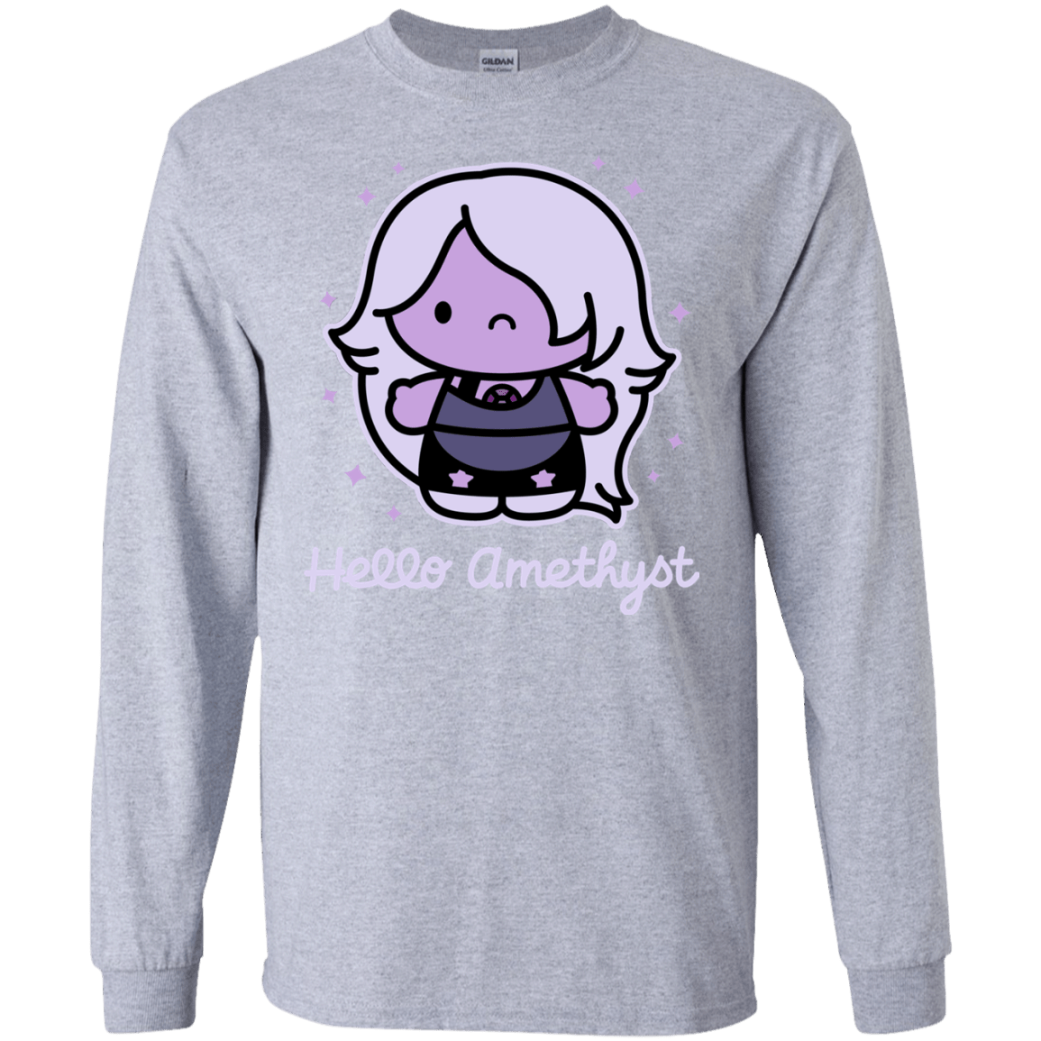 T-Shirts Sport Grey / S Hello Amethyst Men's Long Sleeve T-Shirt