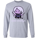 T-Shirts Sport Grey / S Hello Amethyst Men's Long Sleeve T-Shirt