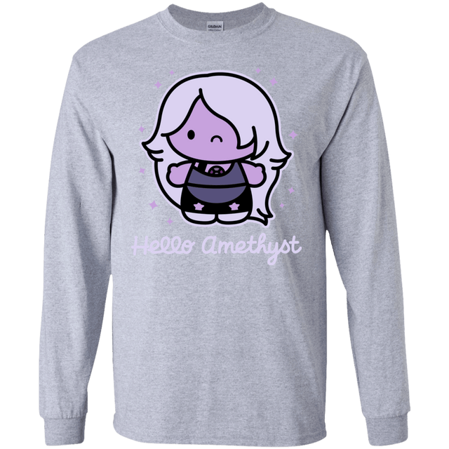 T-Shirts Sport Grey / S Hello Amethyst Men's Long Sleeve T-Shirt