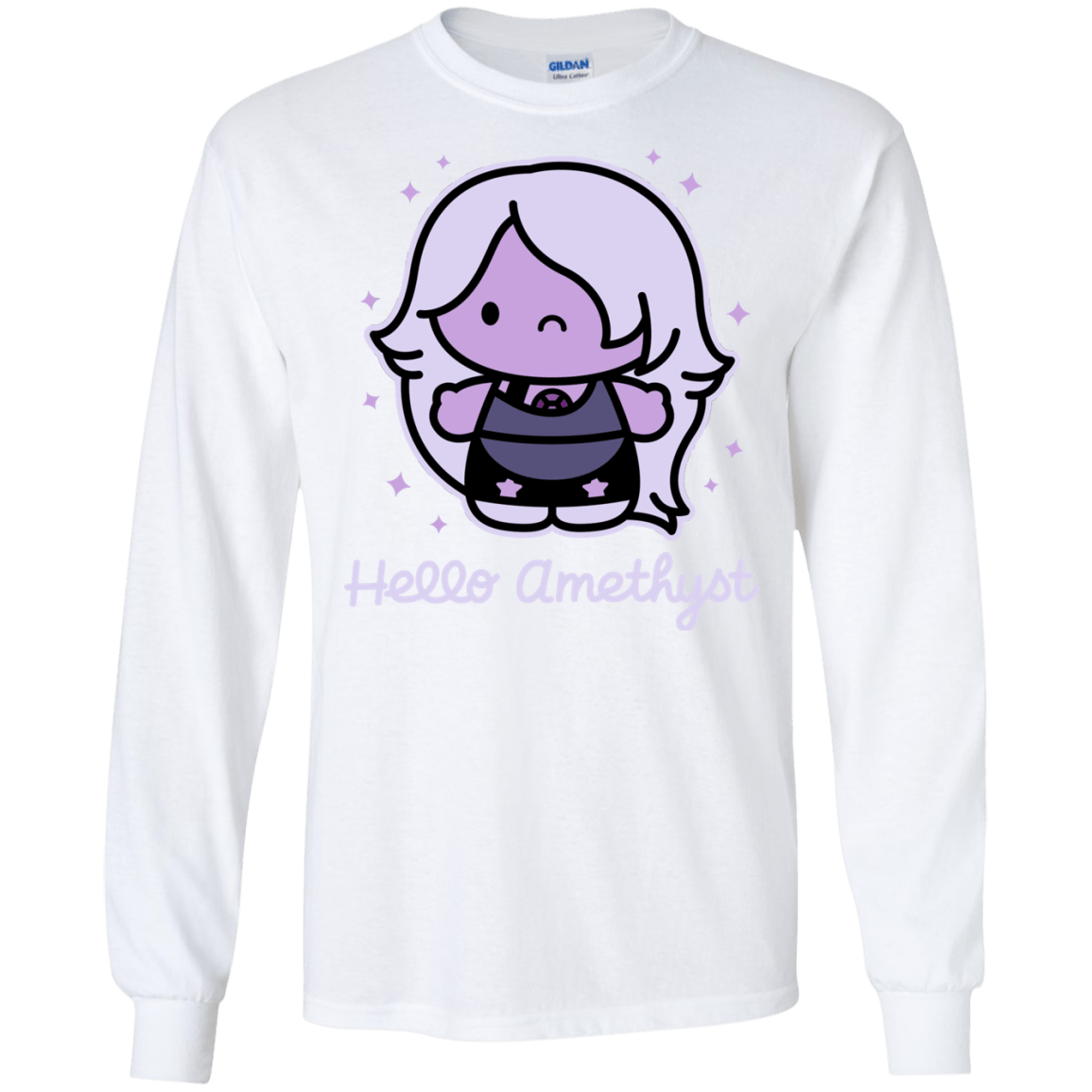 T-Shirts White / S Hello Amethyst Men's Long Sleeve T-Shirt