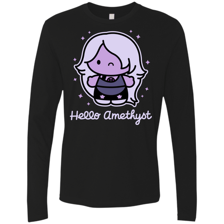 T-Shirts Black / S Hello Amethyst Men's Premium Long Sleeve