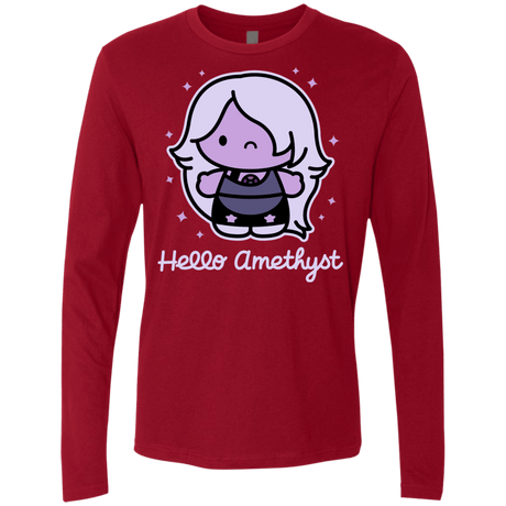 T-Shirts Cardinal / S Hello Amethyst Men's Premium Long Sleeve