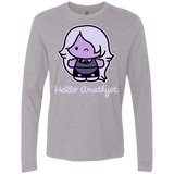T-Shirts Heather Grey / S Hello Amethyst Men's Premium Long Sleeve