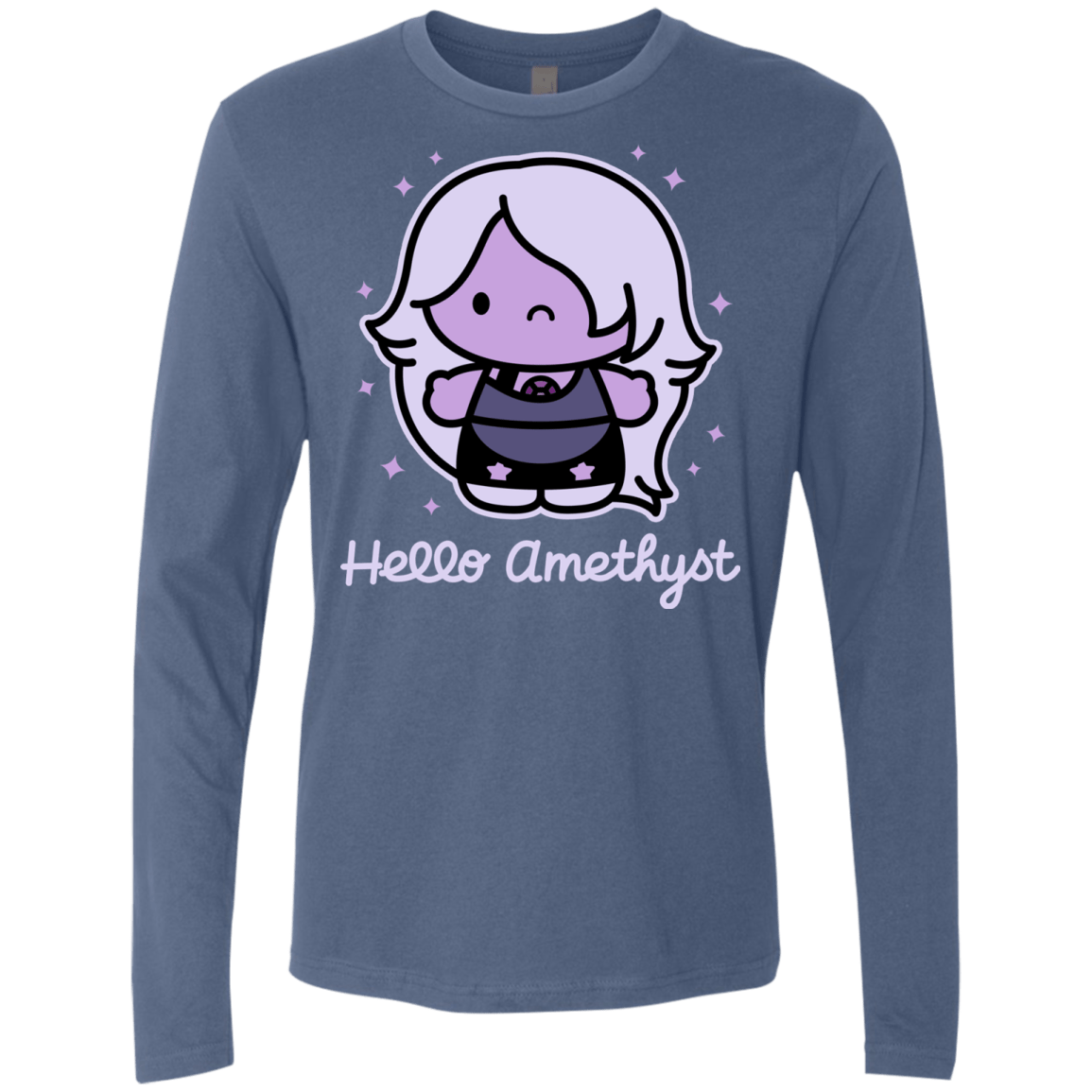 T-Shirts Indigo / S Hello Amethyst Men's Premium Long Sleeve