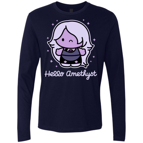 T-Shirts Midnight Navy / S Hello Amethyst Men's Premium Long Sleeve