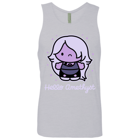 T-Shirts Heather Grey / S Hello Amethyst Men's Premium Tank Top