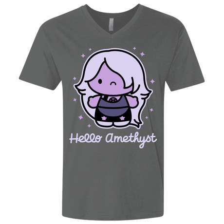 T-Shirts Heavy Metal / X-Small Hello Amethyst Men's Premium V-Neck