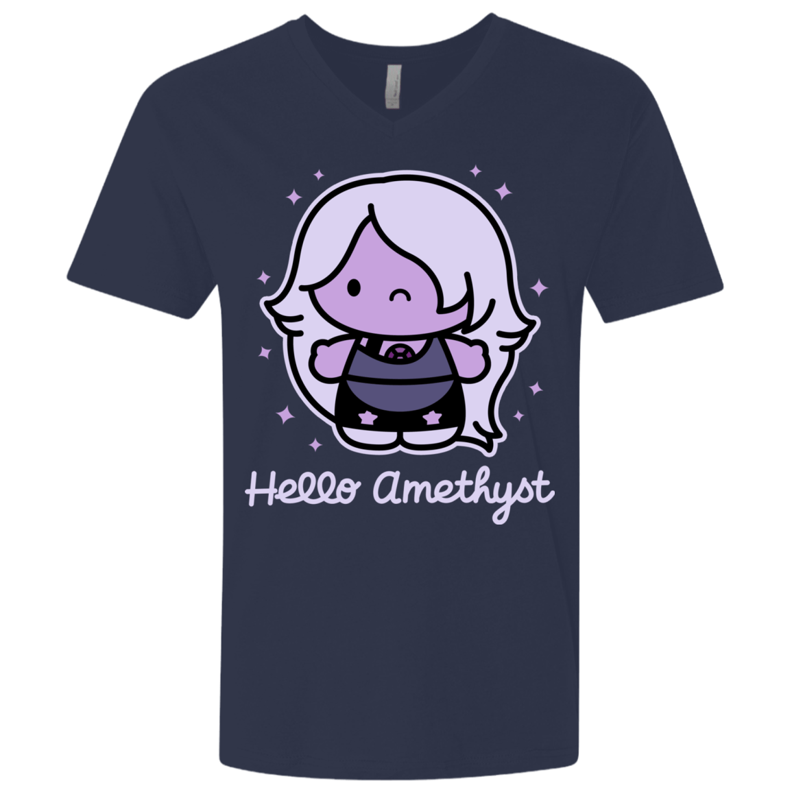 T-Shirts Midnight Navy / X-Small Hello Amethyst Men's Premium V-Neck