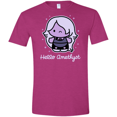 T-Shirts Antique Heliconia / S Hello Amethyst Men's Semi-Fitted Softstyle