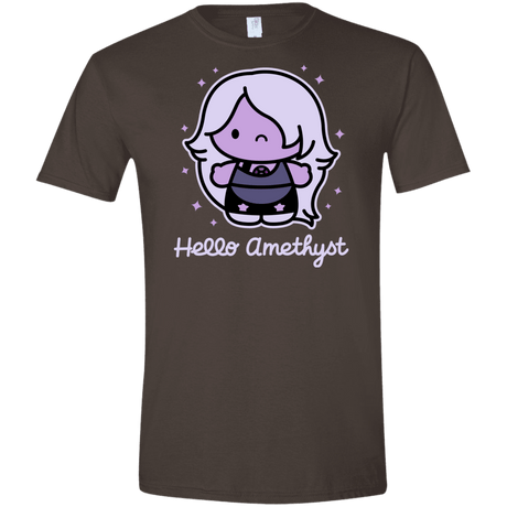 T-Shirts Dark Chocolate / S Hello Amethyst Men's Semi-Fitted Softstyle