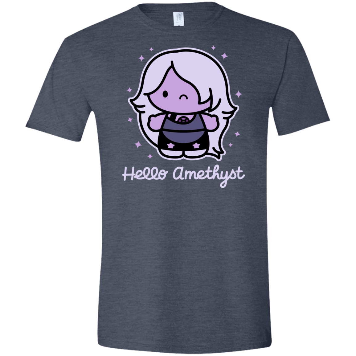T-Shirts Heather Navy / S Hello Amethyst Men's Semi-Fitted Softstyle