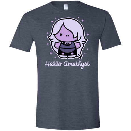T-Shirts Heather Navy / S Hello Amethyst Men's Semi-Fitted Softstyle
