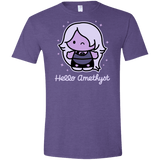 T-Shirts Heather Purple / S Hello Amethyst Men's Semi-Fitted Softstyle