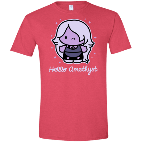 T-Shirts Heather Red / S Hello Amethyst Men's Semi-Fitted Softstyle