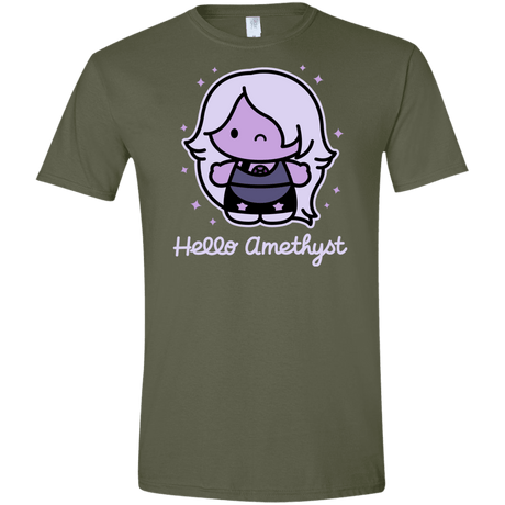 T-Shirts Military Green / S Hello Amethyst Men's Semi-Fitted Softstyle