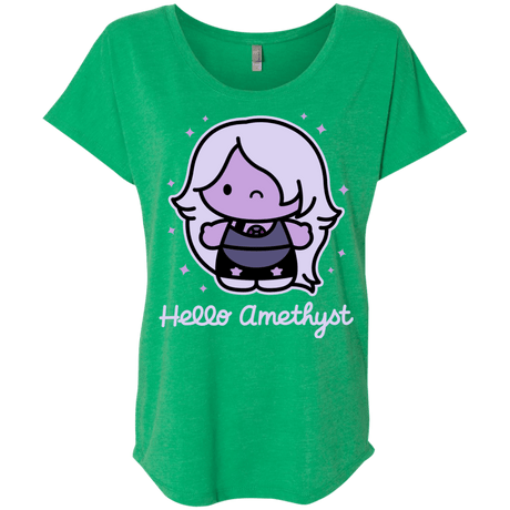 T-Shirts Envy / X-Small Hello Amethyst Triblend Dolman Sleeve