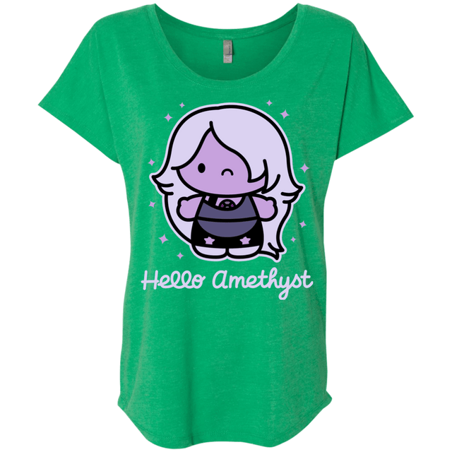 T-Shirts Envy / X-Small Hello Amethyst Triblend Dolman Sleeve