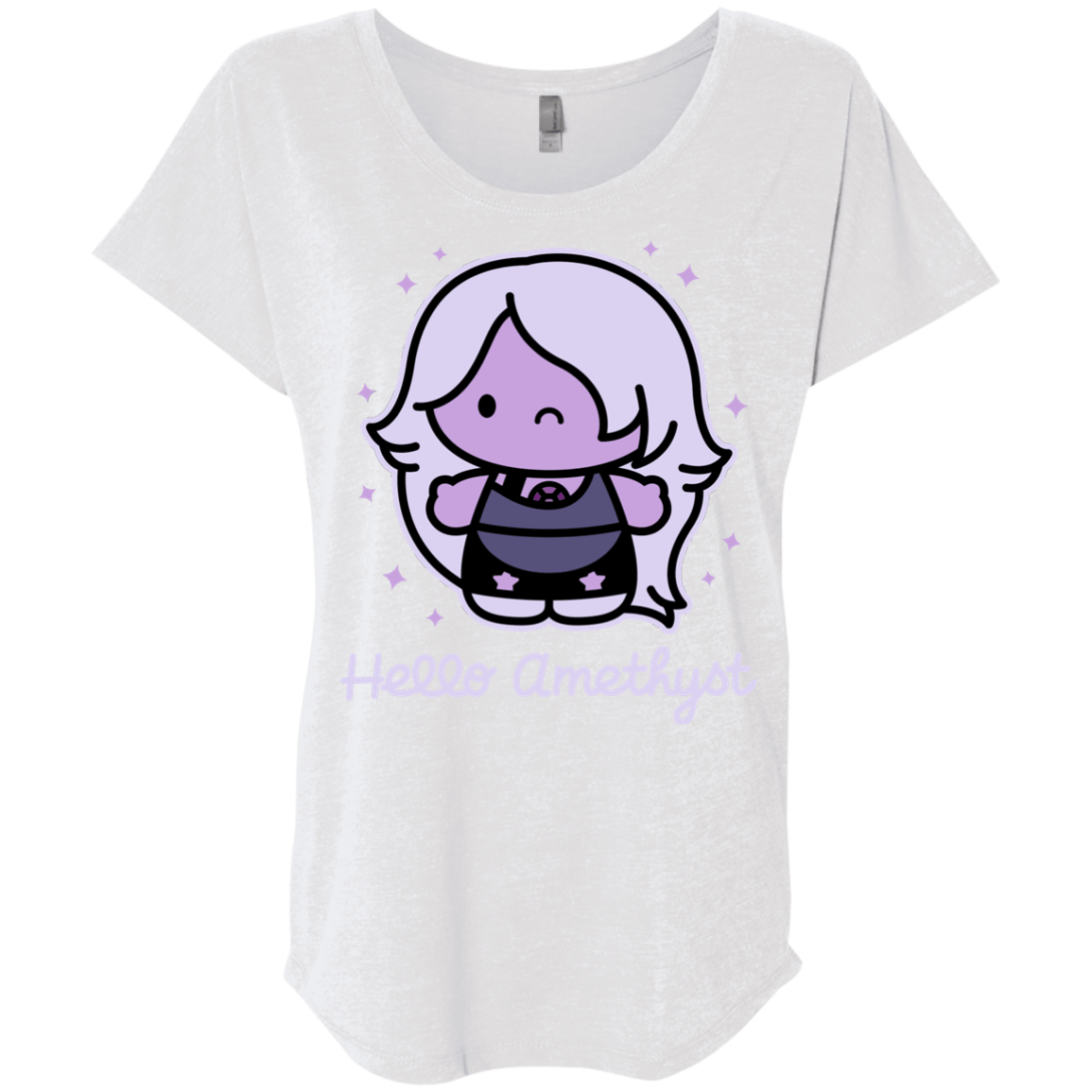 T-Shirts Heather White / X-Small Hello Amethyst Triblend Dolman Sleeve