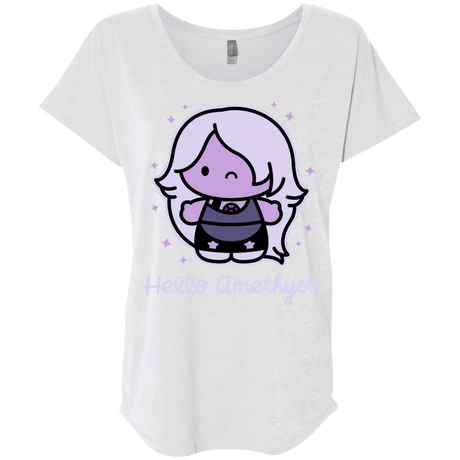 T-Shirts Heather White / X-Small Hello Amethyst Triblend Dolman Sleeve