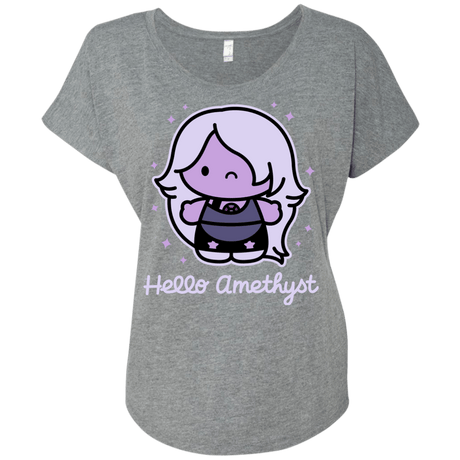 T-Shirts Premium Heather / X-Small Hello Amethyst Triblend Dolman Sleeve