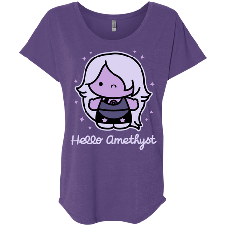 T-Shirts Purple Rush / X-Small Hello Amethyst Triblend Dolman Sleeve