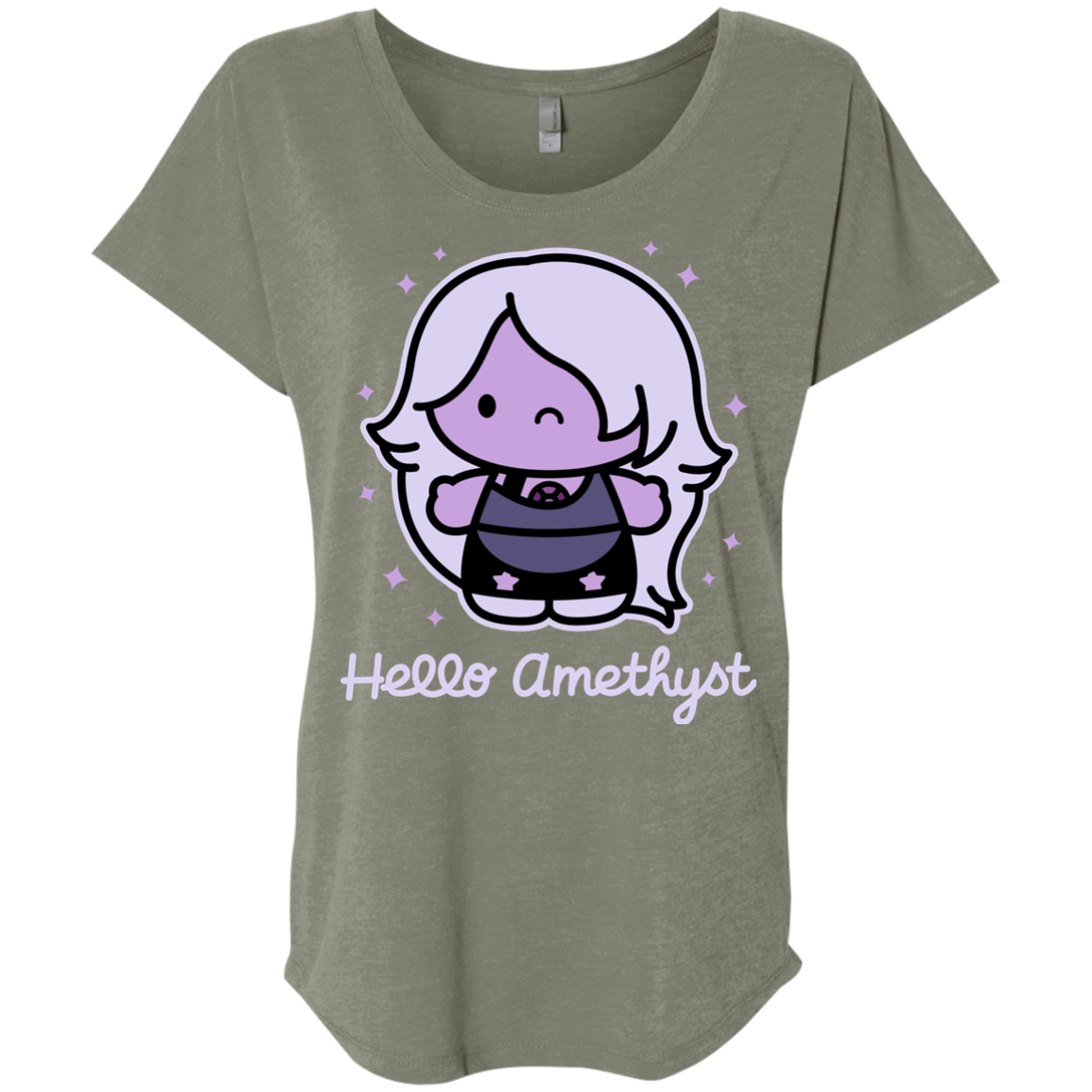 T-Shirts Venetian Grey / X-Small Hello Amethyst Triblend Dolman Sleeve